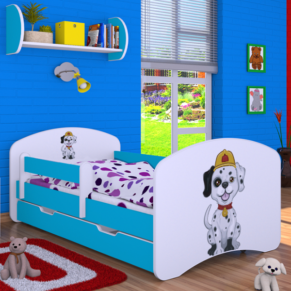 Pat pentru copii Happy Babies Happy Fire Dog 80 x 160 cm/ Placa/ White photo 4