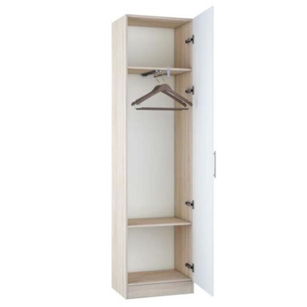 Dulap pentru haine Mobildor-Lux Practik 210 x 55 x 40/ PAL/ White photo 2