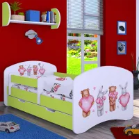 Детская кровать Happy Babies Happy Animals with Hearts 70 x 140 см / Щит / Зеленый photo 4