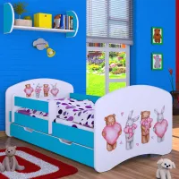 Детская кровать Happy Babies Happy Animals with Hearts 80 x 160 см / Щит / Синий photo 4