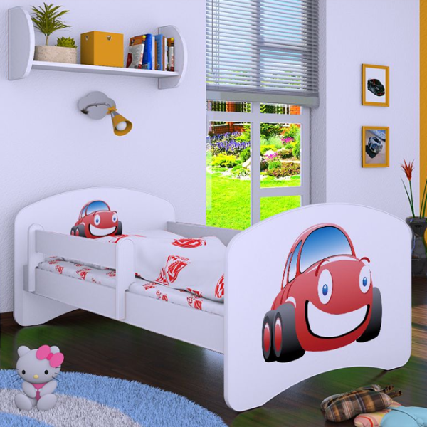 Pat pentru copii Happy Babies Happy Auto 70 x 140 cm/ Placa/ White photo 4