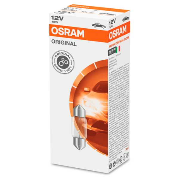 Автомобильная лампа Osram 6438 Накал/ C10W, C5W, W10W/ SV8.5-8/ 10 Вт/ 120лм photo 3 Автомобильная лампа Osram 6438 Накал/ C10W, C5W, W10W/ SV8.5-8/ 10 Вт/ 120лм photo 3