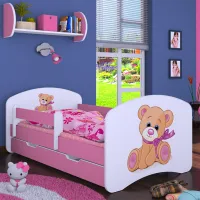 Детская кровать Happy Babies Happy Bear with Bow 80 x 160 см/ Щит/ Белый photo 4