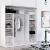 Шкаф cupe Mobildor-Lux Fox 1900 110 190 x 60см x 220 / ЛДСП / White photo 2