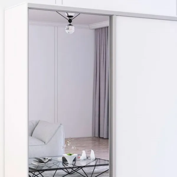 Dulap Glisant Mobildor-Lux Fox 2200 110 220 x 60 x 220 / DSP / White photo 3 Dulap Glisant Mobildor-Lux Fox 2200 110 220 x 60 x 220 / DSP / White photo 3