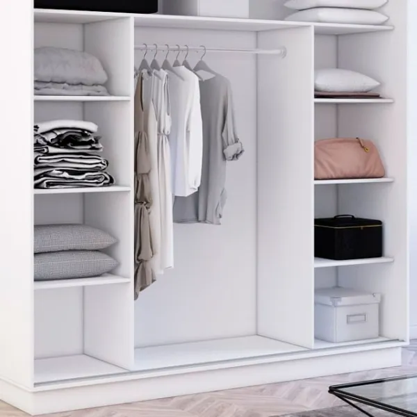 Dulap Glisant Mobildor-Lux Fox 2200 110 220 x 60 x 220 / DSP / White photo 6 Dulap Glisant Mobildor-Lux Fox 2200 110 220 x 60 x 220 / DSP / White photo 6