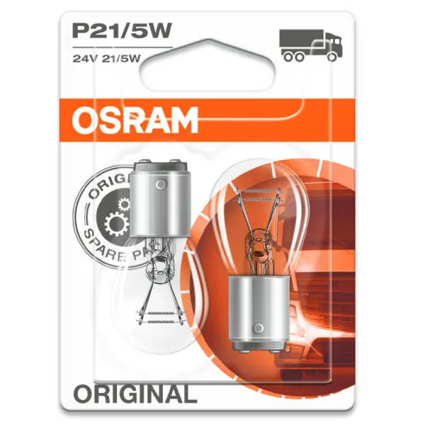 Автомобильная лампа Osram 7537-02B Накал/ P21W/ BAY15d/ 5 Вт/ 440 лм photo 2 Автомобильная лампа Osram 7537-02B Накал/ P21W/ BAY15d/ 5 Вт/ 440 лм photo 2