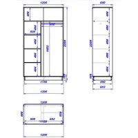 Dulap cupe Mobildor-Lux Fox 1200 2226 120 x 60 x 220 / PAL / Wenghe photo 3