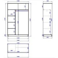 Dulap cupe Mobildor-Lux Fox 1400 2226 140 x 60 x 220 / PAL / Wenghe photo 3