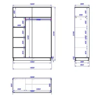 Dulap cupe Mobildor-Lux Fox 1600 2226 160 x 60 x 220 / PAL / Wenghe photo 3