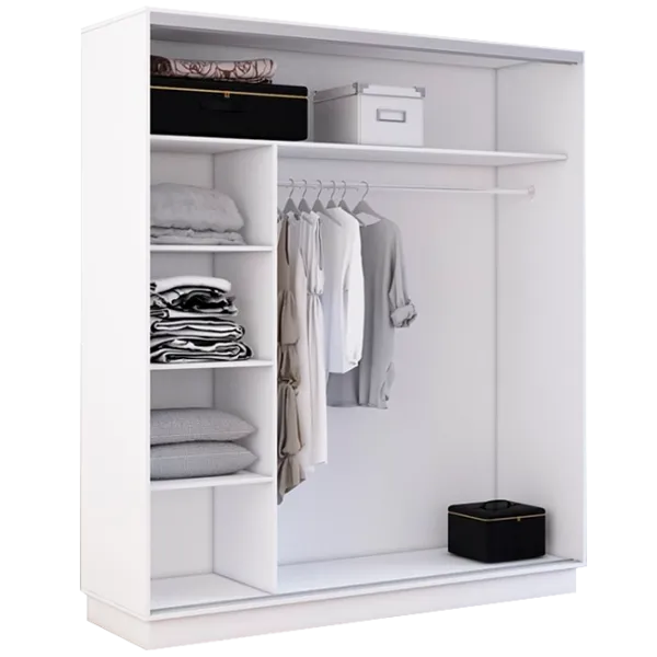 Dulap cupe Mobildor-Lux Fox 1800 110 180 x 60 x 220 / PAL / White photo 2 Dulap cupe Mobildor-Lux Fox 1800 110 180 x 60 x 220 / PAL / White photo 2