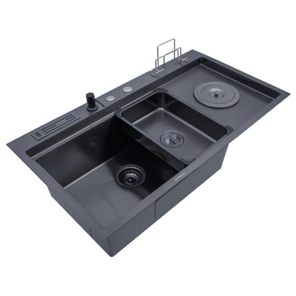 Chiuvetă SanDonna HD9250 92 x 50 / Oțel inoxidabil / Black photo 2 Chiuvetă SanDonna HD9250 92 x 50 / Oțel inoxidabil / Black photo 2