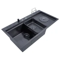 Кухонная мойка SanDonna HD9250 92 x 50 / Нержавеющая сталь / Черный photo 2