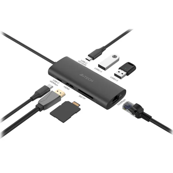 Адаптер A4Tech DST-80C USB Type-C/ Черный photo 5