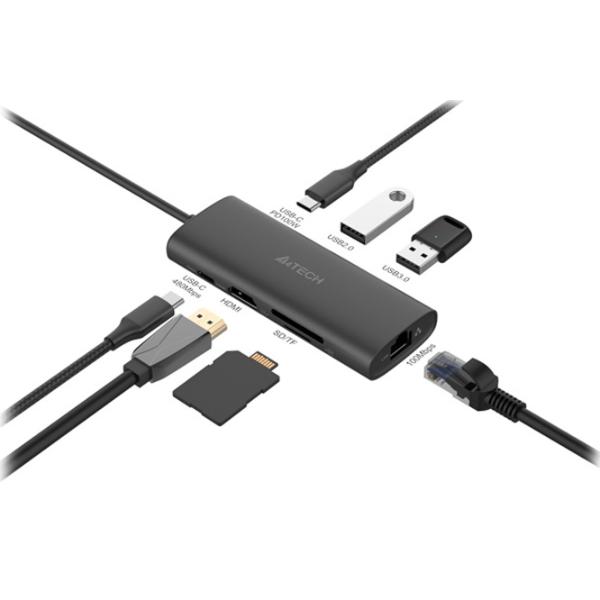 Адаптер A4Tech DST-80C USB Type-C/ Черный photo 5