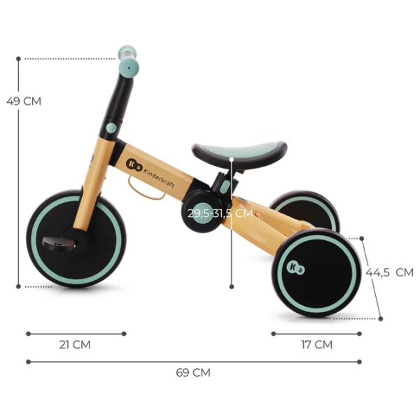 Трицикл KinderKraft 4Trike 25 кг/ Желтый photo 6
