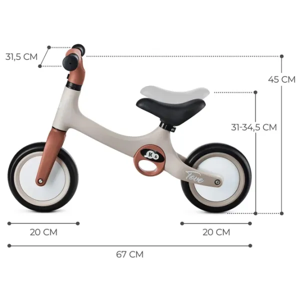 Bicicletă fără pedale KinderKraft Tove 7.8" Aliaj de magneziu/ Beige Brown photo 5