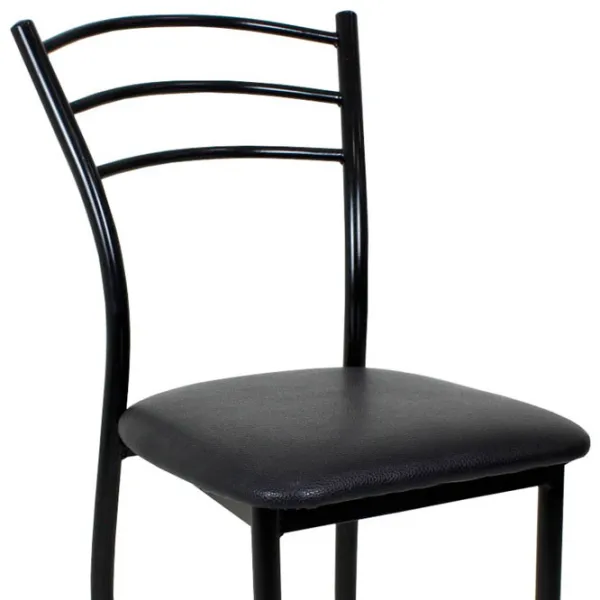 Scaun de bucătărie DecoPrim DC-55 ECO Piele/ Negru mat photo 2