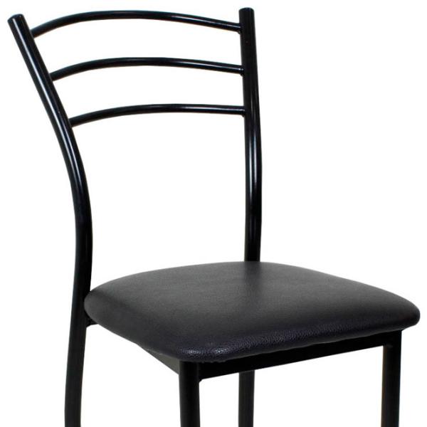 Scaun de bucătărie DecoPrim DC-55 ECO Piele/ Negru mat photo 2