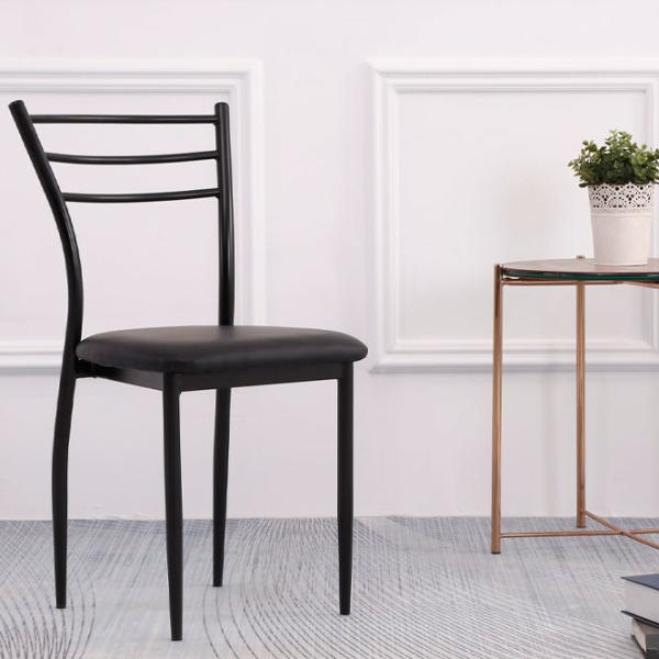 Scaun de bucătărie DecoPrim DC-55 ECO Piele/ Negru mat photo 3