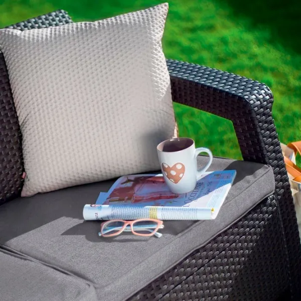 Canapea de grădină Keter Corfu Love Seat (223233) Plastic/ Graphite photo 2