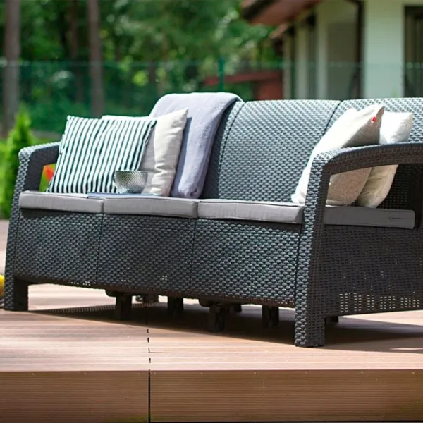 Canapea de grădină Keter Corfu Love Seat Max (223211) Plastic/ Graphite photo 2
