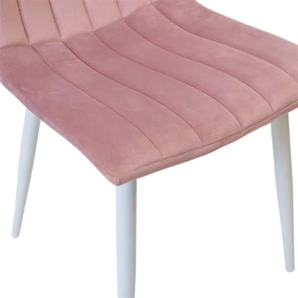 Scaun de bucătărie DecoPrim DC-90P Catifea/ Pink White photo 5