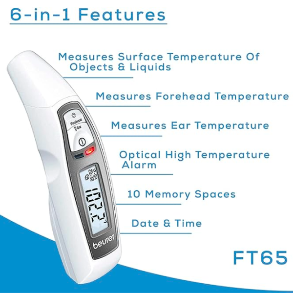 Termometru Infraroșu Beurer FT70 Pentru temperatura apei/ °C, °F/ White photo 3