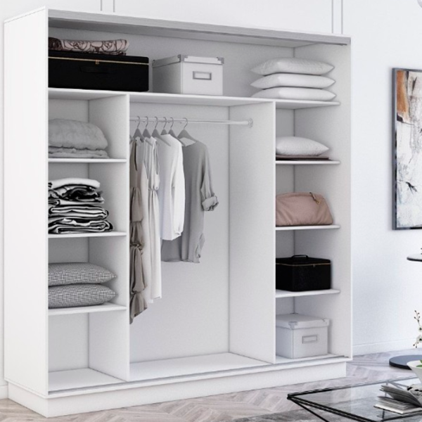 Шкаф cupe Mobildor-Lux Fox 1900 110 190 x 60см x 220 / ЛДСП / White photo 2 Шкаф cupe Mobildor-Lux Fox 1900 110 190 x 60см x 220 / ЛДСП / White photo 2