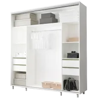 Dulap cupe Mobildor-Lux ARON S 1900 8681 190 x 60 x 220 / LPAL / Alb briliant photo 2