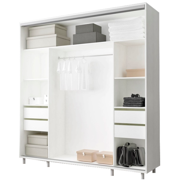 Dulap cupe Mobildor-Lux ARON S 2000 8681 200 x 60 x 220 / LPAL / Alb briliant photo 2