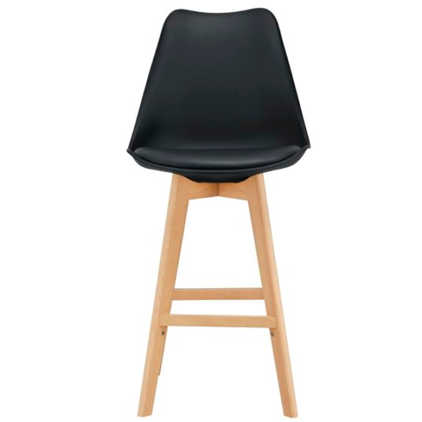 Scaun de bar Deco Jerry Plastic/ Lemn/ Black photo 2 Scaun de bar Deco Jerry Plastic/ Lemn/ Black photo 2