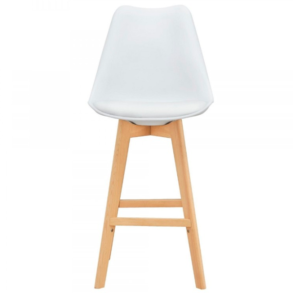 Scaun de bar Deco Jerry Plastic/ Lemn/ White photo 2