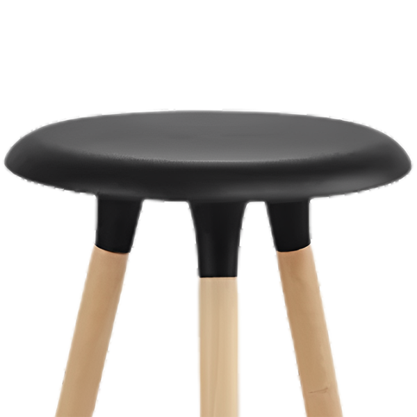 Scaun de bar Deco Simplex Plastic/ Lemn/ Black photo 2