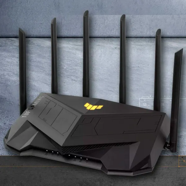 Wi-Fi Router Asus TUF-AX6000 1148 Mbit/ s/ 4804 Mbit/ s/ Black photo 6 Wi-Fi Router Asus TUF-AX6000 1148 Mbit/ s/ 4804 Mbit/ s/ Black photo 6
