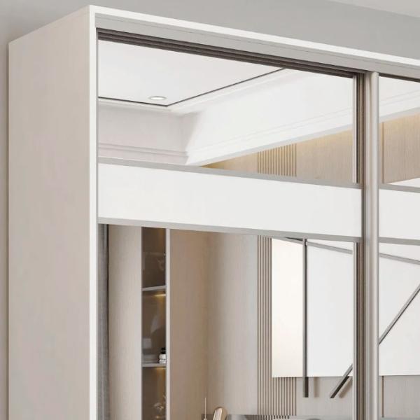 Dulap pentru haine Glisant Mobildor-Lux Aron 2300 K3 8681 230 x 60 x 220 / PAL / Alb briliant photo 3