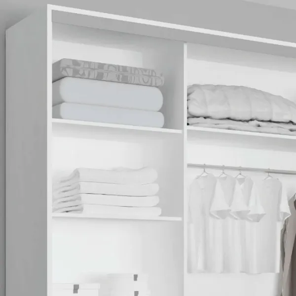 Dulap pentru haine Glisant Mobildor-Lux Aron 2300 K3 8681 230 x 60 x 220 / PAL / Alb briliant photo 5