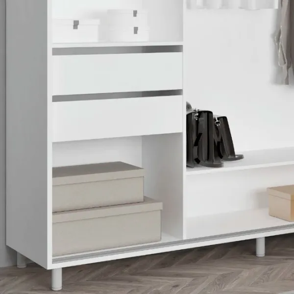 Dulap pentru haine Glisant Mobildor-Lux Aron 2300 K3 8681 230 x 60 x 220 / PAL / Alb briliant photo 6