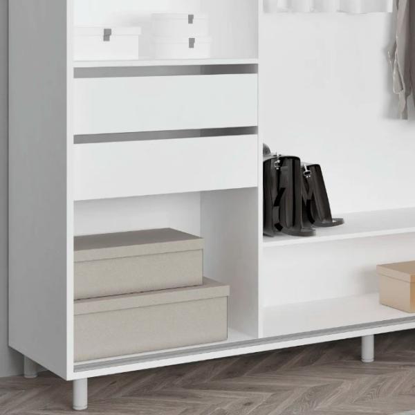 Dulap pentru haine Glisant Mobildor-Lux Aron 2300 K3 8681 230 x 60 x 220 / PAL / Alb briliant photo 6
