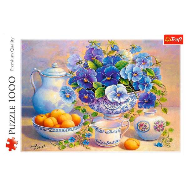 Puzzle 2D Trefl Blue Bouquet 14+/ Numărul de piese: 1000 photo 2