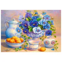 Puzzle 2D Trefl Blue Bouquet 14+/ Numărul de piese: 1000 photo 3
