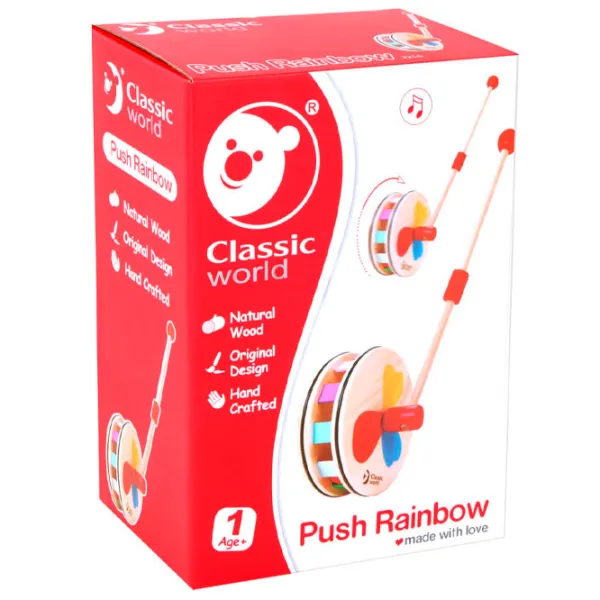 Jucărie din lemn Classic World Push Rainbow 1+/ Dezvoltare photo 2