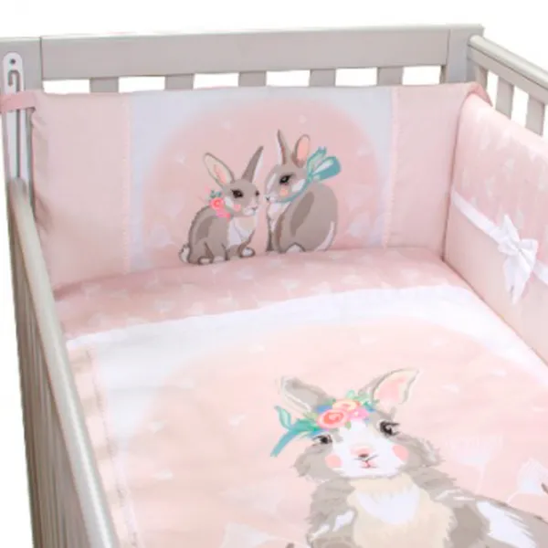 Lenjerie de pat pentru copii Veres Summer Bunny (2600000090940 ) Bumbac , hollofayber/ Pink Bunny photo 3