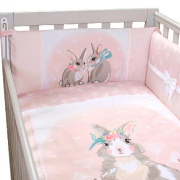 Lenjerie de pat pentru copii Veres Summer Bunny (2600000090940 ) Bumbac , hollofayber/ Pink Bunny photo 3