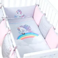 Детское постельное бельё Veres Unicorn Love (2600000087599 ) Холлофайбер/ Синий Pink photo 3