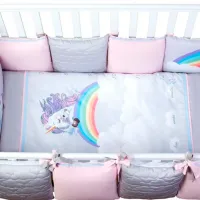 Детское постельное бельё Veres Unicorn Love (2600000087599 ) Холлофайбер/ Синий Pink photo 4