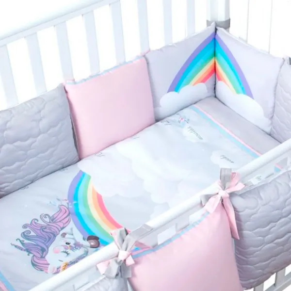 Детское постельное бельё Veres Unicorn Love (2600000087599 ) Хлопок , холлофайбер/ Синий Розовый photo 5
