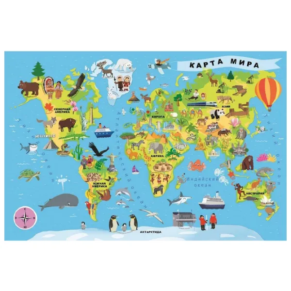 Пазл 2D Trefl World Map 5+/ Количество деталей: 100 photo 2