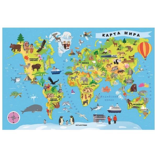 Пазл 2D Trefl World Map 5+/ Количество деталей: 100 photo 2