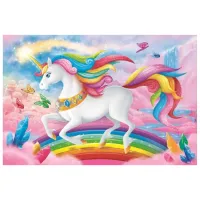 Puzzle 2D Trefl Into the crystal world of unicorns 5+/ Numărul de piese: 100 photo 2
